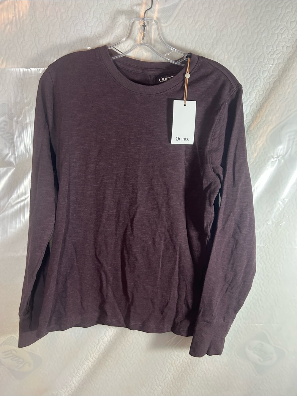 Quince Women’s Long-Sleeve Crewneck Top - Plum